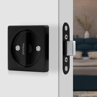 Plantex black finish bathroom latch - stylish and functional
