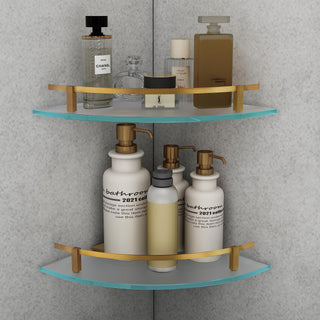 Plantex antique brass corner shelf - enhance your home decor