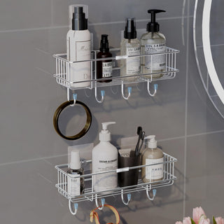 Plantex modern shelf with hooks - perfect for office organization