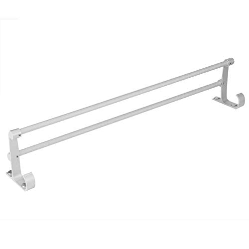 Plantex Space Aluminum Towel Rod/Towel Hanger with Hooks for Bathroom/Towel Holder/Stand/Bathroom Accessories (24 Inch) - Silver