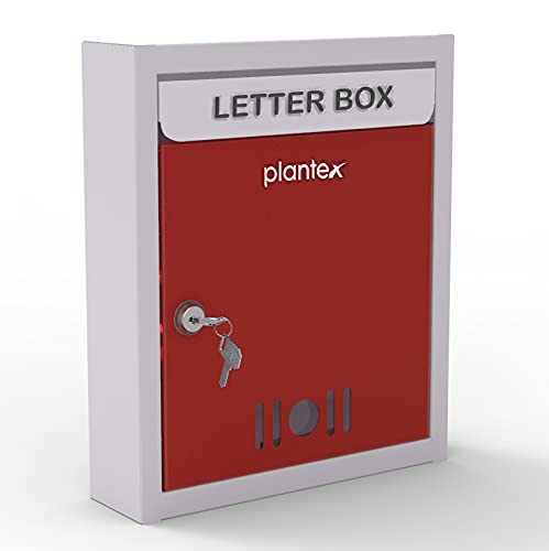 Plantex Big Size Letter Box for Home /Mail Box/Letter Box for gate and Wall with Key Lock (Red & Ivory)