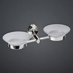 Plantex Oreva Silver Twin soap Holder Stand for Bathroom and wash Basin (304 Stainless Steel)