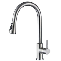 Plantex Designer 304 Stainless Steel Kitchen Faucet with Pull Down Sprayer Multitask Mode with High Arc 360 Degree/Single Handle Pull Out Kitchen Sink Faucet- Matte