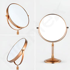 Plantex Brass Magnifying Mirror/Dual-Side 360° Swivel Mirror/Counter-Top Bathroom Mirror 10X Zoom/Makeup/Vanity Mirror - Rose Gold