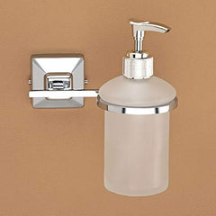 Plantex Stainless Steel 304 Grade Squaro Liquid Soap Dispenser/Shampoo Dispenser/Hand Wash Dispenser/Bathroom Accessories(Chrome) - Pack of 4