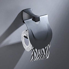 Plantex Space Aluminium Black Bathroom Accessories Set of 5-pcs/Bathroom Hardware Set (Towel Rack/Napkin Ring/Paper Holder/Soap Dish/Tumbler Holder)