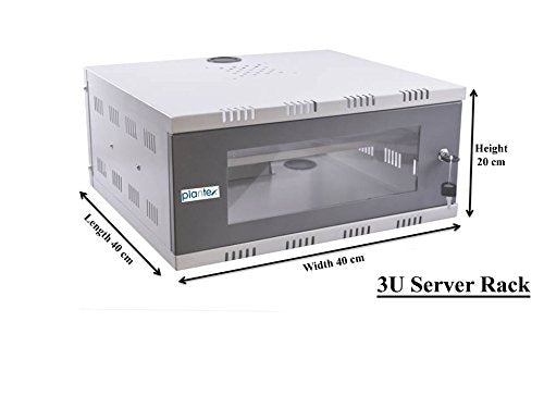 Plantex Metal CCTV/DVR/NVR Cabinet Box/DVR Rack Wall Mount with Lock/Network Rack/Server Rack with Power Socket - 3U (Off White & Gray)