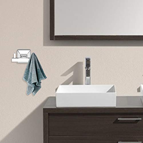 Plantex Stainless Steel 304 Grade Squaro Robe Hook/Cloth-Towel Hanger/Door Hanger-Hook/Bathroom Accessories(Chrome) - Pack of 2