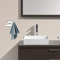 Plantex Stainless Steel 304 Grade Squaro Robe Hook/Cloth-Towel Hanger/Door Hanger-Hook/Bathroom Accessories(Chrome) - Pack of 4