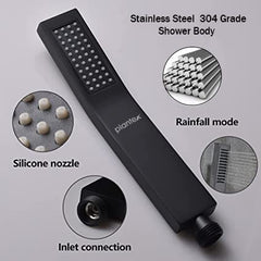 Plantex Stainless Steel 304 Grade Hand Shower for bathroom/High-Pressure Telephonic Shower Head- Black Finish