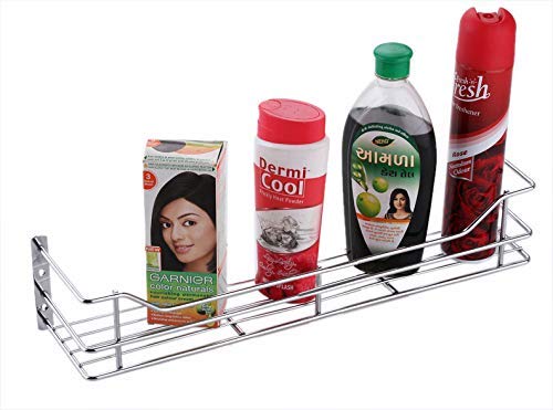 Plantex Stainless Steel Perfume Rack/Shampoo Rack/Shelf/Wall Mount Bathroom Shelf/Rack (16 inch)