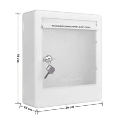 Plantex Virgin Plastic Wall Mount Suggestion Box/Complaint Box/Letter Box with Key Lock (White)