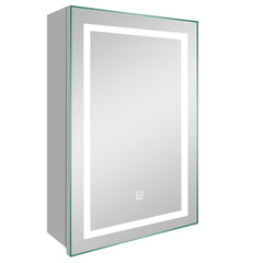Plantex Platinum 304 Stainless Steel Chrome Finish Bathroom Accessories Mirror Cabinet with LED Light (14 x 20 Inches, Silver)