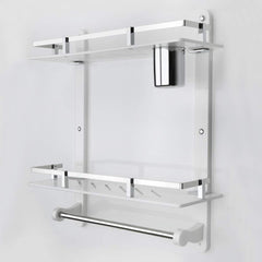 Plantex Acrylic 3in1 Multipurpose Kitchen/Bathroom Shelf/Rack/Towel Holder/Tumbler Holder/Kitchen/Bathroom Accessories(18 x 5 Inches)
