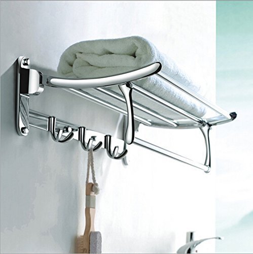 Planet Platinum Stainless Steel Folding Towel Rack (1.5 feet Long / 18 inch) Bathroom Rack/Towel Bar/Towel Stand/Bathroom Accessories