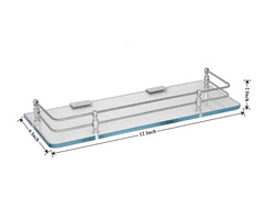 Plantex Premium Transparent Glass Shelf for Bathroom/Kitchen/Living Room - Bathroom Accessories (Polished 12x6 -Pack of 1)