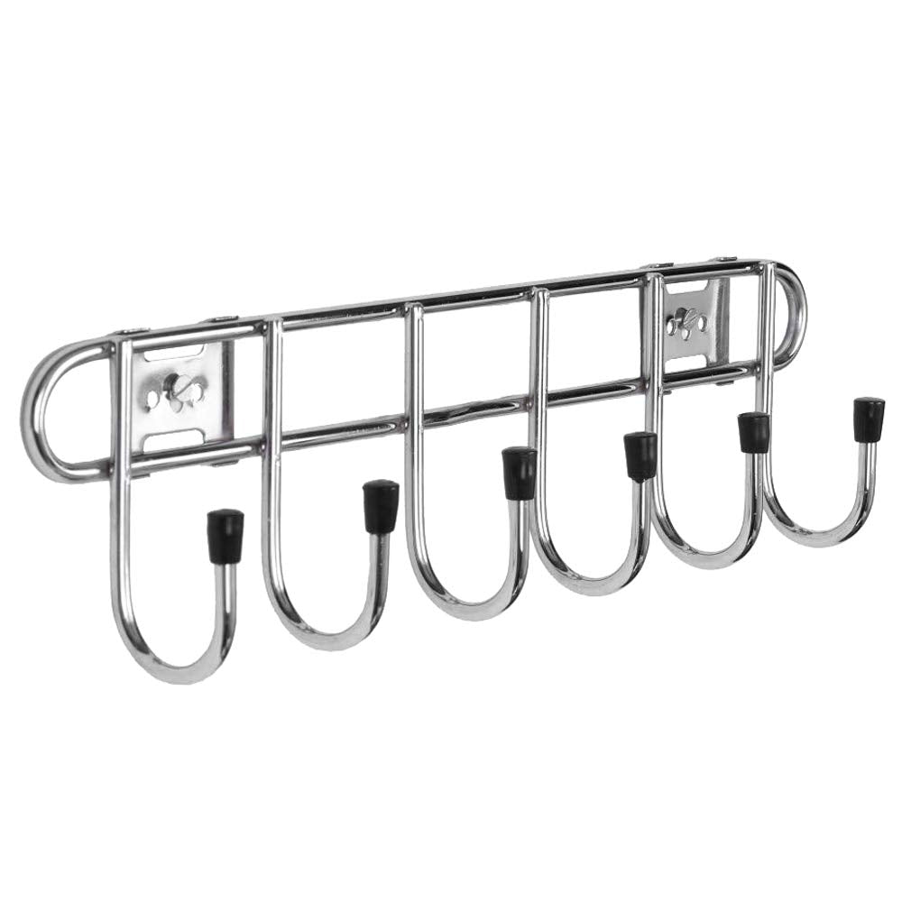 Plantex Fully Brass Made Hooks for Hanging Clothes and Towel in Bathroom/Living Room Chrome-Silver