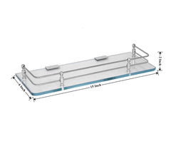 Plantex Premium Transparent Glass Shelf for Bathroom/Kitchen/Living Room - Bathroom Accessories (Polished 15x6 - Pack of 3)