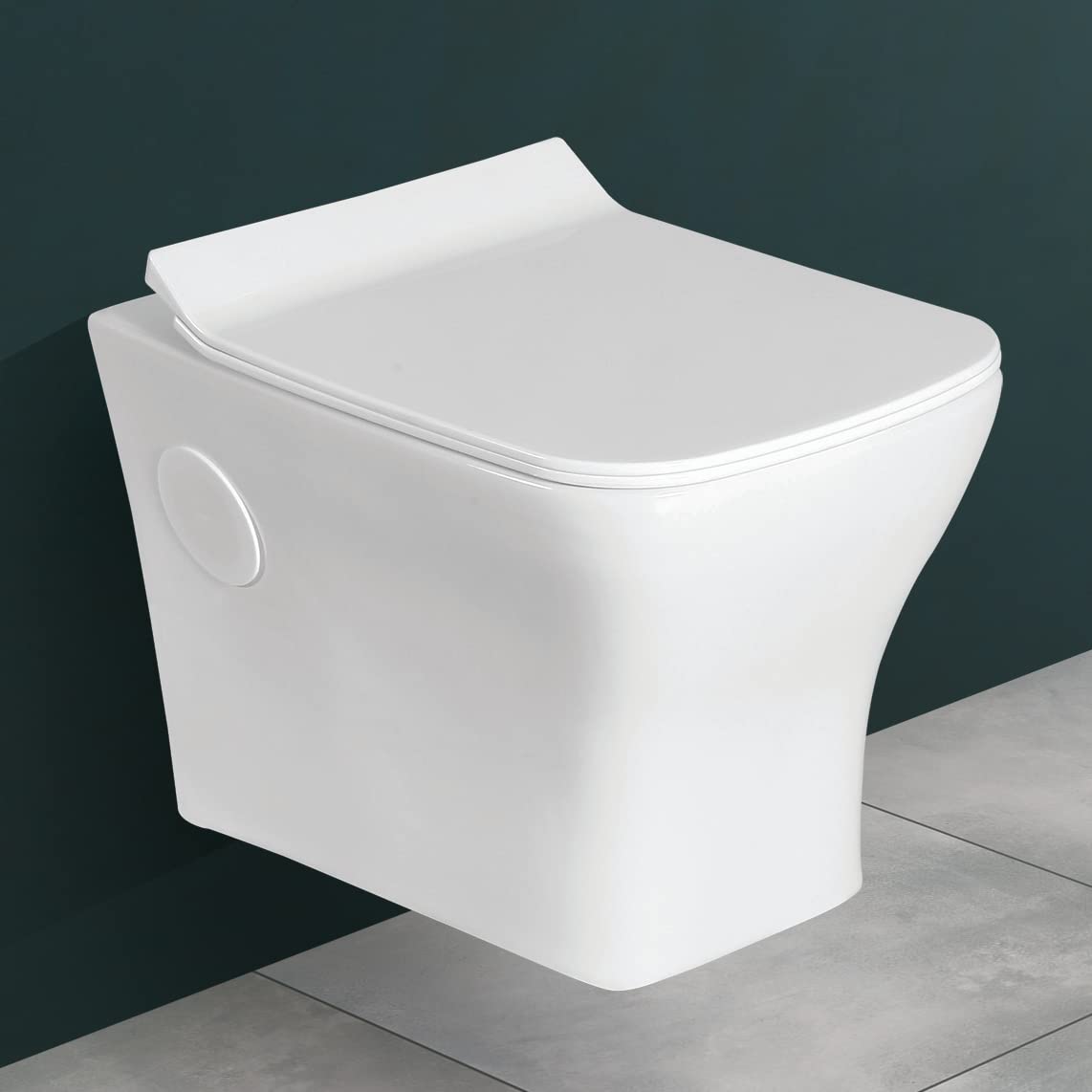Plantex Platinium Ceramic Wall Hung Western Toilet, Water Closet, Commode With Soft Close Toilet Seat - (APS-774, White)