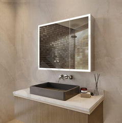 Plantex LED Mirror Cabinet for Bathroom with Defogger/304 Grade Stainless Steel Bathroom Cabinet/Bathroom Organizer/Shelf - 24x24 Inches