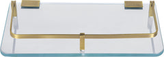 Plantex Premium Frosted Glass Shelf for Bathroom/Kitchen/Living Room with Brass Brackets - Bathroom Accessories (Transparent,Brass Antique 12x6 - Pack of 1)