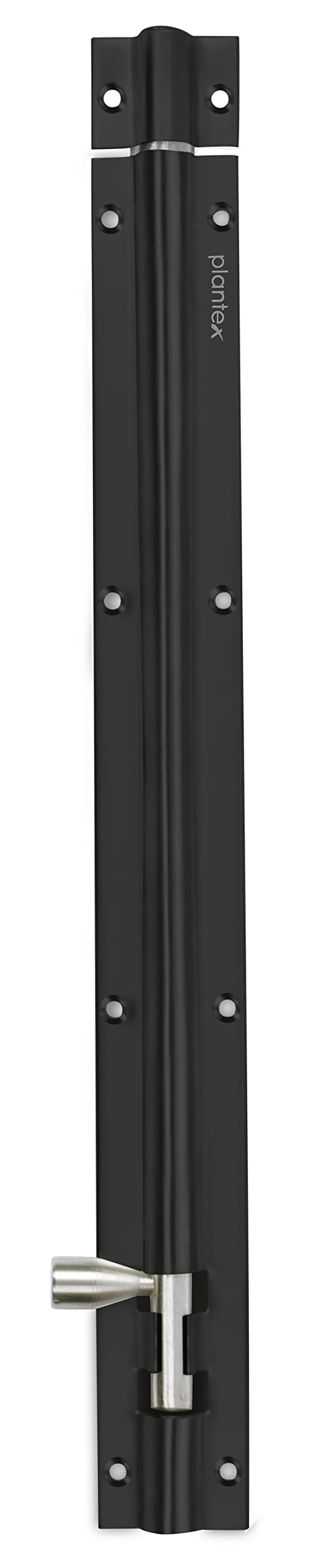 Plantex Black Tower Bolt for Windows/Doors/Wardrobe - 12-inches (Pack of 8)