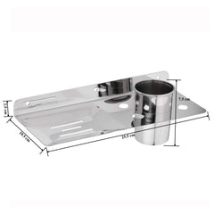 Plantex Platinum Stainless Steel Soap Dish with Tumbler Holder Bathroom Accessories - Pack of 2