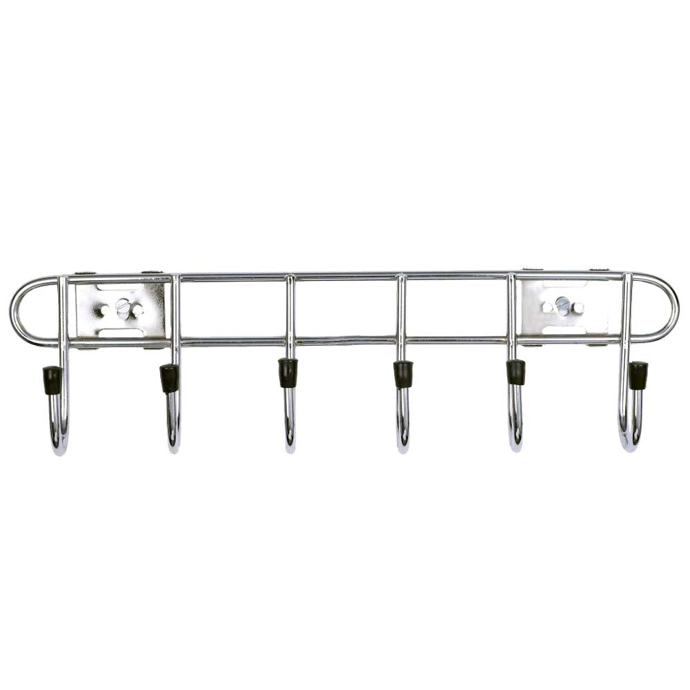 Plantex Fully Brass Made Hooks for Hanging Clothes and Towel in Bathroom/Living Room Chrome-Silver