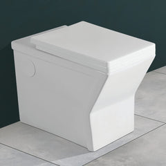Plantex Platinium Ceramic Floor Mounted Western Toilet/Water Closet/Commode With Soft Close Toilet Seat - S Trap Outlet (APS-734, White)