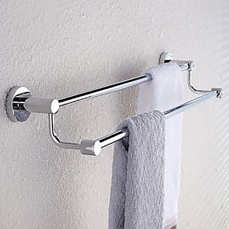 Plantex Stainless Steel Towel Rod/Towel Rack for Bathroom/Towel Bar/Hanger/Stand/Bathroom Accessories (24 Inch - Chrome Finish) - Pack of 4