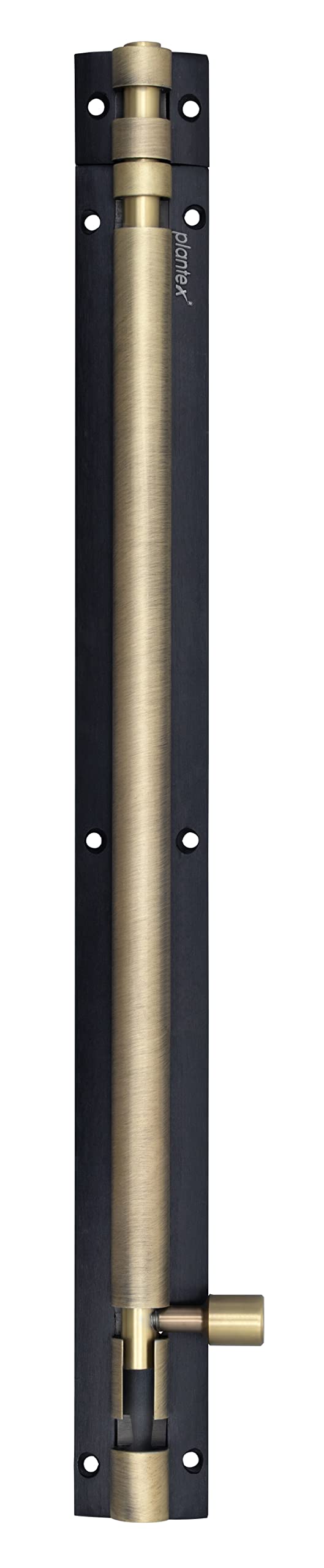 Plantex Heavy Duty 12-inch Joint-Less Tower Bolt for Wooden and PVC Doors for Home Main Door/Bathroom/Windows/Wardrobe - Pack of 1 (703, Brass Antique and Black)