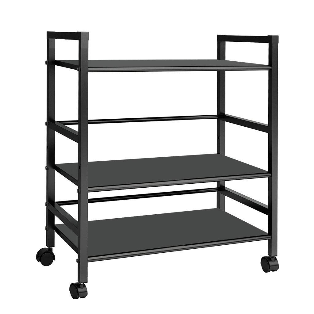 Plantex Space Saver and Adjustable Stand for Convection Microwave Oven OTG Storage Trolley Rack with Wheels for Kitchen Platform Microwave/Kitchen Accessories (Black)