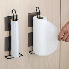 Plantex Self-Adhesive Toilet Paper Roll Holder/Tissue Paper Holder//Wine Glass Holder/Bathroom-Kitchen Accessories (Black-Wall Mount)