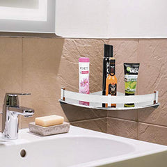 Plantex Stainless Steel Corner/Bathroom Shelf/Kitchen Shelf 9 x 9 Inches - Wall Mount