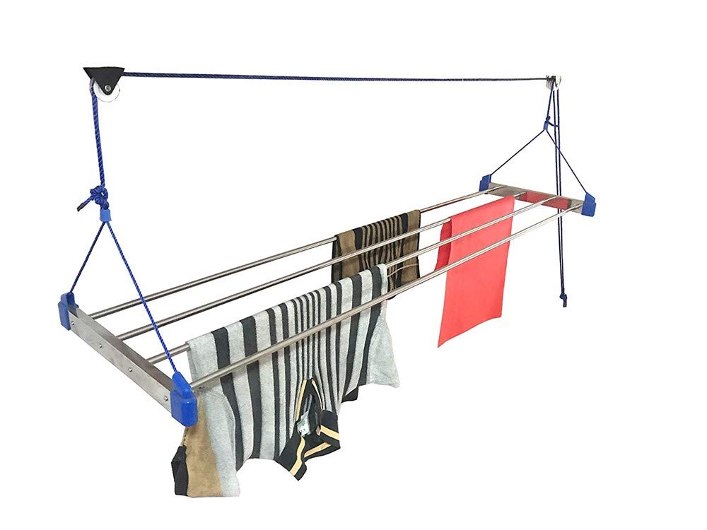 Plantex Stainless Steel Silver High Grade Cloth Drying Rack (6 Feet / 6 Pipe)
