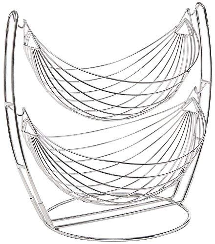 Planet Stainless Steel Double Step Swing Fruit and Vegetable Storage Basket (Silver).