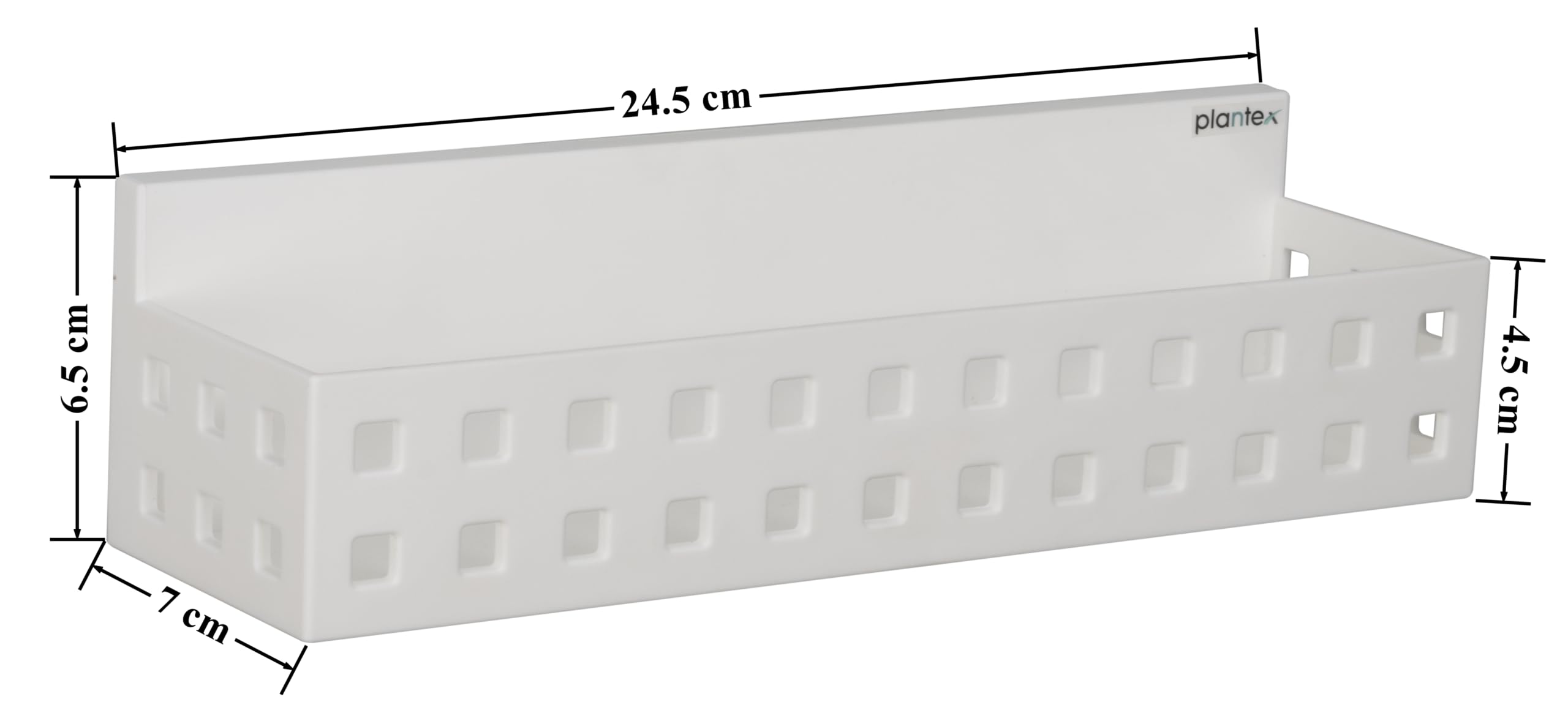 Plantex ABS Plastic Magnetic Shelf for Bathroom/Storage Rack Shelf/Spice Rack for Kitchen - Pack of 1 (White)