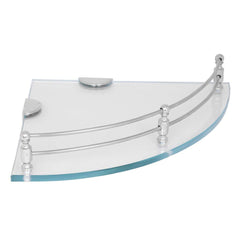 Plantex Premium Transparent Glass Corner Shelf for Bathroom/Wall Shelf/Storage Shelf (9 x 9 Inches - Pack of 2)