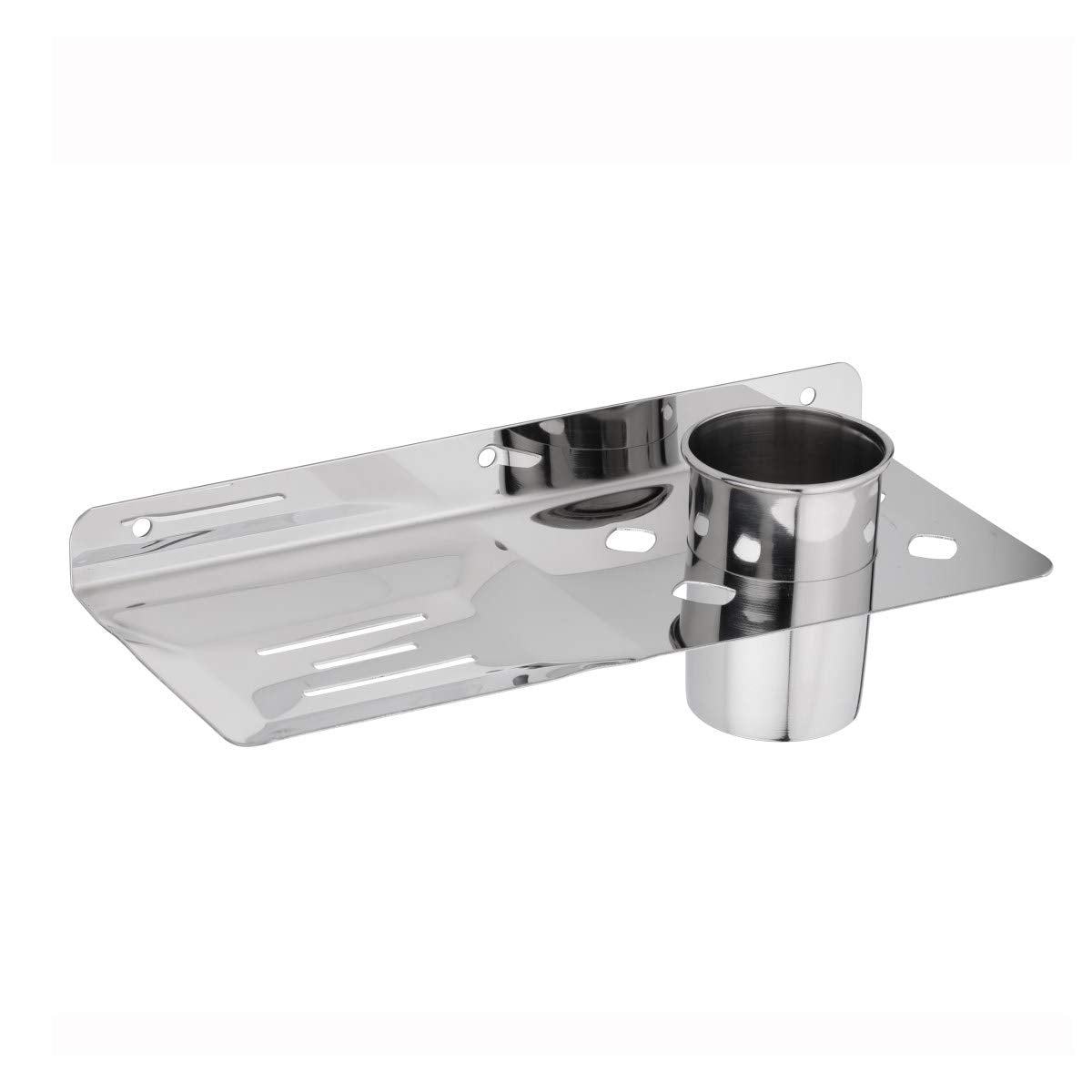 Plantex Platinum Stainless Steel Soap Dish with Tumbler Holder Bathroom Accessories - Pack of 3