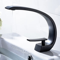 Plantex Designer Pure Brass Single Lever Hot & Cold Water Basin Mixer/Table Mounted Tap for Wash Basin- Matte Black Finish