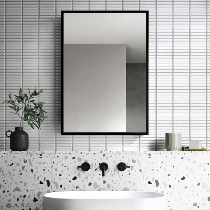 Plantex Bathroom Mirror Cabinet/Heavy Duty Steel Bathroom Organizer Cabinet/Bathroom Accessories (Black,12 X 18 Inches)
