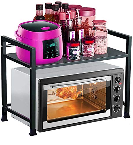 Plantex Premium Microwave Storage Stand/Oven Stand/Kitchen Storage Shelf/Rack(Black)