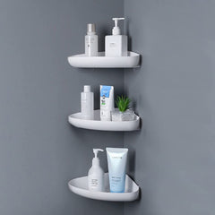 Primax Bathroom Accessories-Bathroom Corner/Shelf/Self-Adhesive Wall-Mount Shelf/Bathroom Organizer - White (Pack of 2)