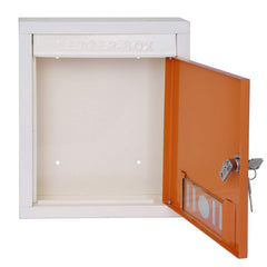 Plantex Letter Box - Mail Box/Post Box/Letter Box for Home gate/Complaint Box/Suggestion Box/Donation Box with Key Lock (Orange & Ivory) - Wall Mount A4 Size