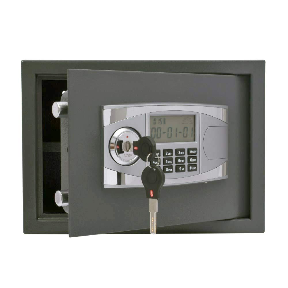 Plantex Mini Digital Safe/Safe Locker Box/Electronic Safe Locker for Cash Money Jewelry Document Cabinet Safe - Grey