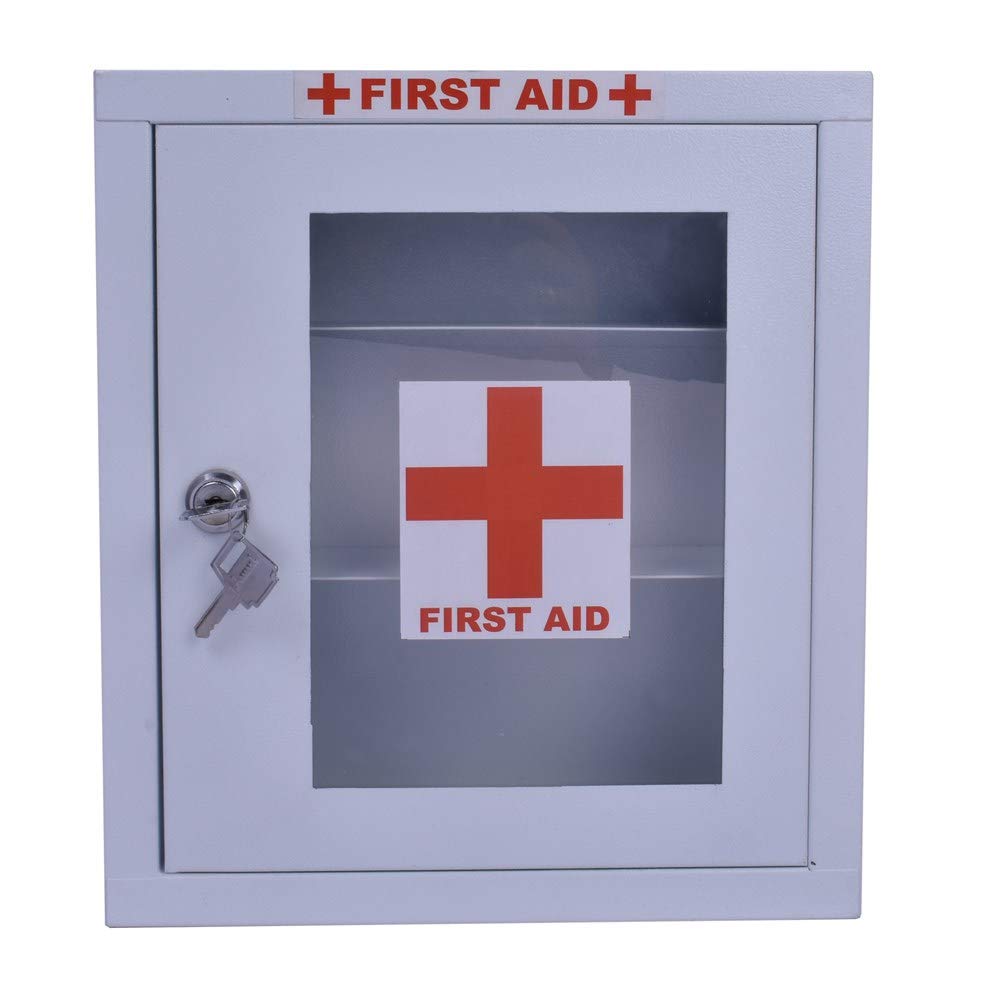 Plantex Emergency First Aid Kit Box/Emergency Multi Compartment Medical Box/First Aid Box for Home/School/Office/Wall Mount (White), 32x28x8 cm, Rectangular