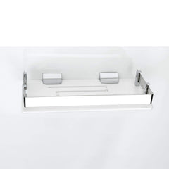Plantex Acrylic Chrome Finish Multipurpose Bathroom Shelf-Rack/Key Holder/Decorative Wall Shelf(12 x 4 in) Silver , White - Set of 1