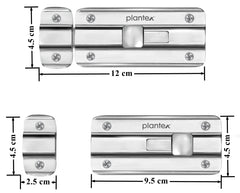Plantex Premium Heavy Duty Door Stopper/Door Lock Latch for Home and Office Doors - Pack of 2 (Chrome)
