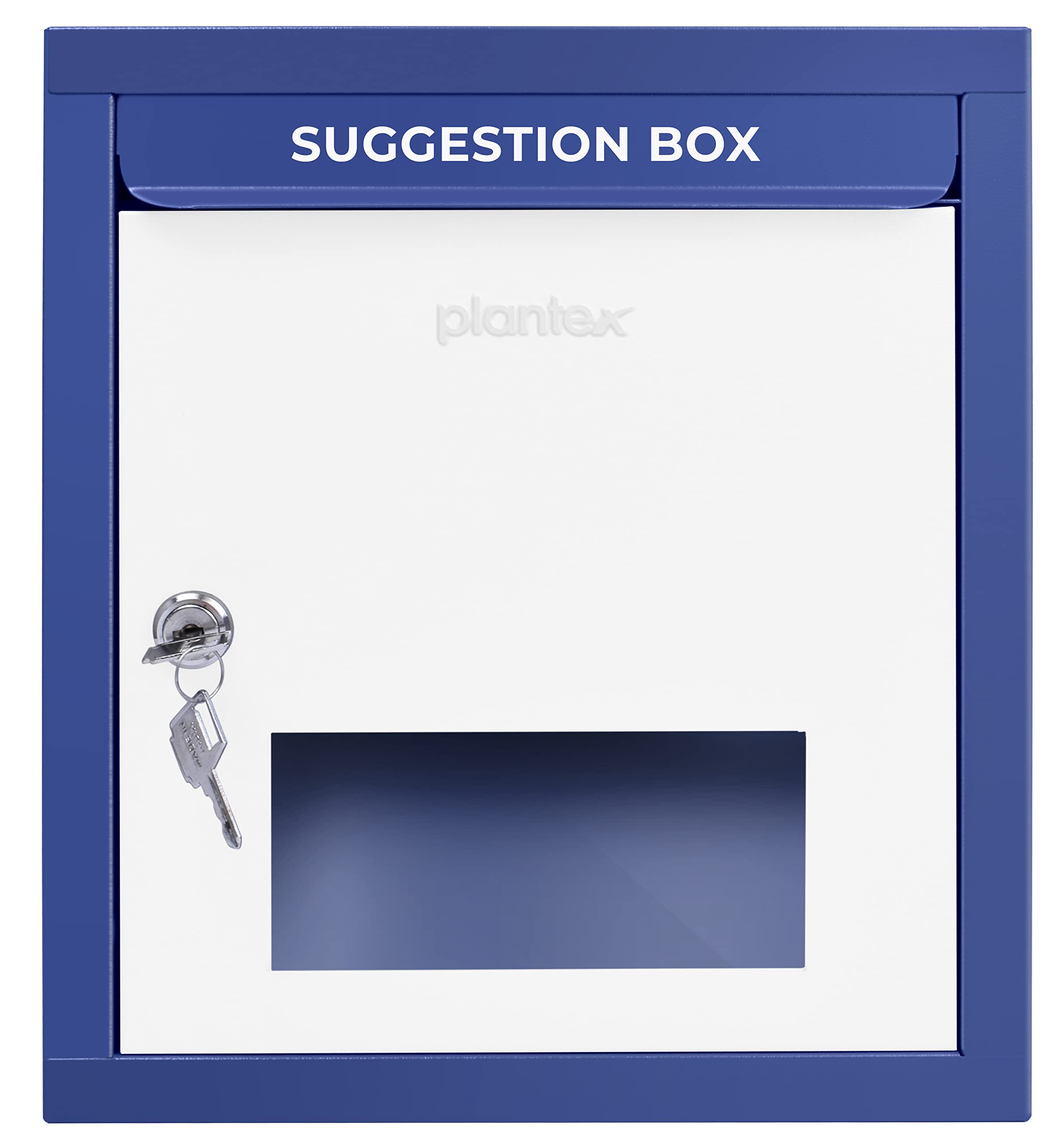 Plantex All in 1 Multipurpose Letter Box/Suggestion Box/Complaint Box/Donation Box with Lock Table Top or Wall Mount (Blue & Ivory)