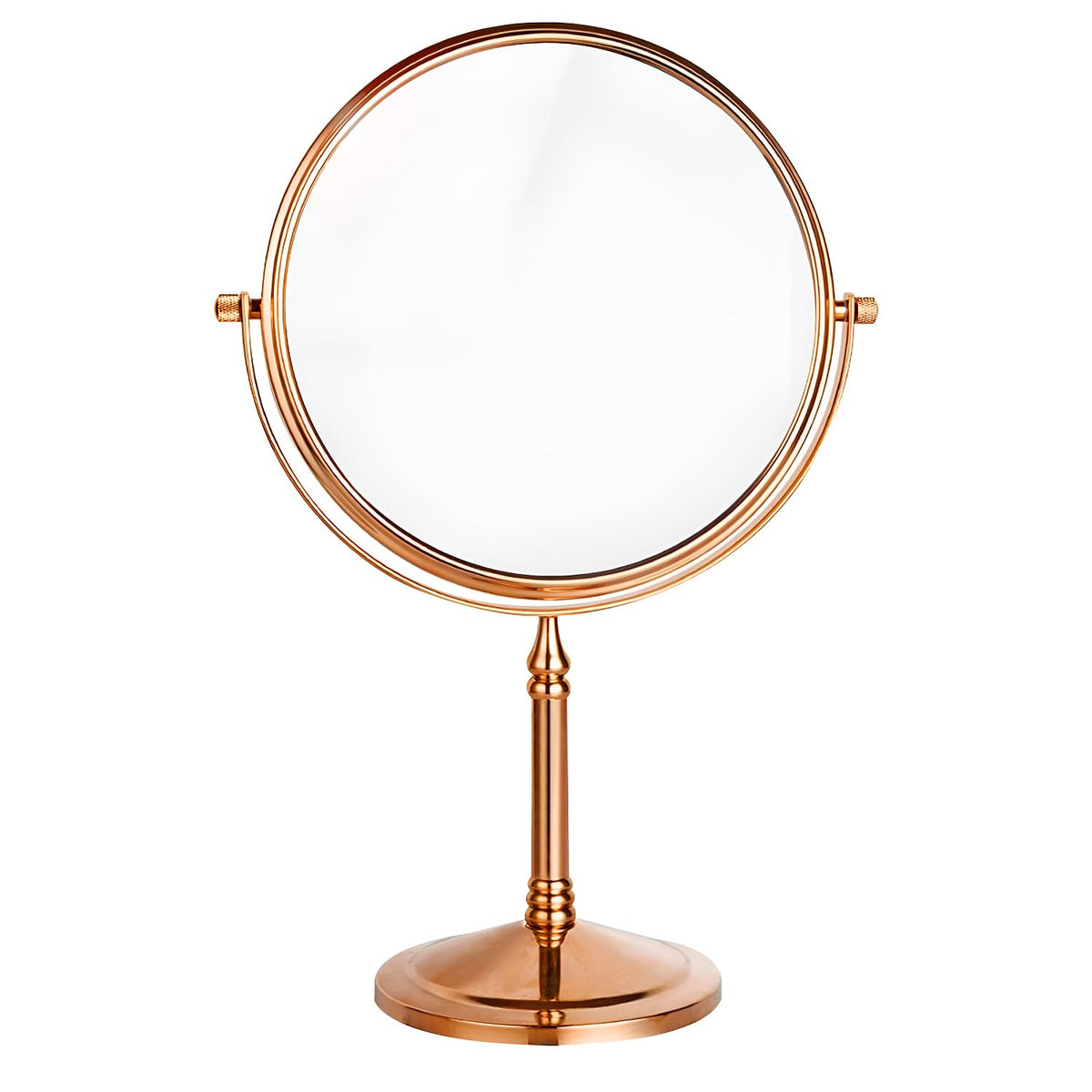 Plantex Brass Magnifying Mirror/Dual-Side 360° Swivel Mirror/Counter-Top Bathroom Mirror 10X Zoom/Makeup/Vanity Mirror - Rose Gold